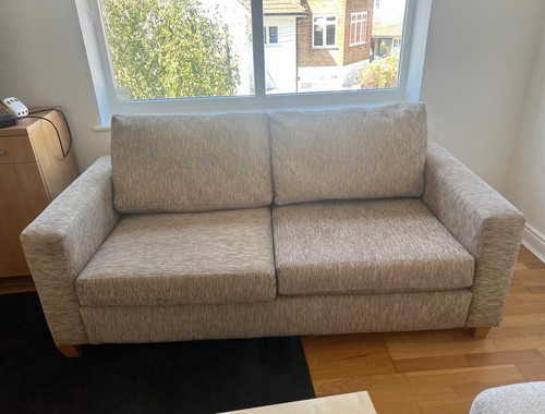 Beige fabric seater sofa - fabric, 2-seater