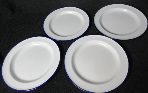 Set white enamel tin - white,