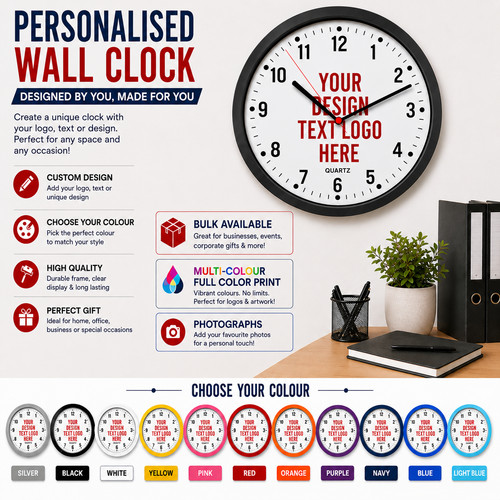 Personalised wall clock - wall, custom