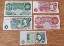 Set of 5 Old English Banknotes in Good Clean collectable condition