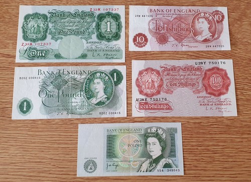 Set old english - english, banknotes