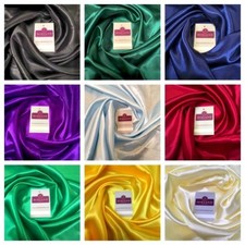 Clearence Plain Smooth Silky Satin Dressmaking Fabric 58" Wide MS909 Mtex