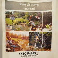 6V 2W Solar Oxygen Pump with 8.2ft Pipe 2 Air Bubble Stones for Fish Tank New