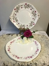 Royal Standard & Arklow Pink Floral Vintage Bone China Cake /10" Serving Plates