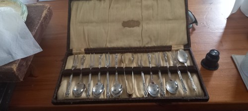 Antique boxed set silver - set, of