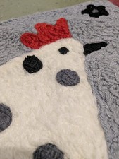 Jellybean Rug Chicken Gray Red
