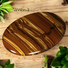 Jasper Tigers Eye Palm Stone Healing Gemstone Polished Crystal 7cm Palmstone.