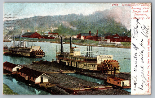 Monongahela river barges - river,