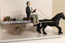 DOLLS HOUSE MINIATURE   (  Handcrafted  - Quality  Rag & Bone Horse & Cart