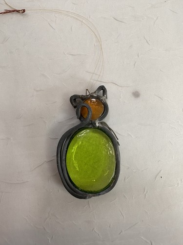 Vtg stained glass - cat, sun