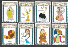 Disney Stamps Beauty and the Beast mnh set Cartoons Animation