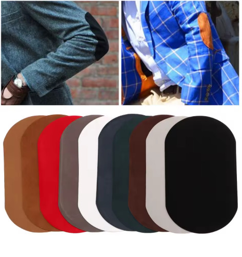 Suede leather iron oval - leather, iron-on
