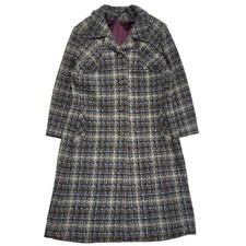 Snugkoat Blue Grey 80s Vintage Wool Button Coat Uk Women's Size 18