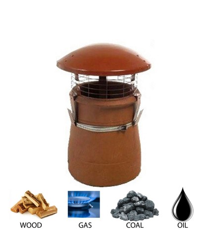 Woodburner chimney pot rain - chimney,