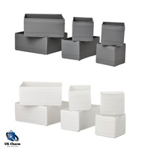 Set of 6 IKEA SKUBB Foldable Storage Boxes Drawer & Laundry Organiser Baskets