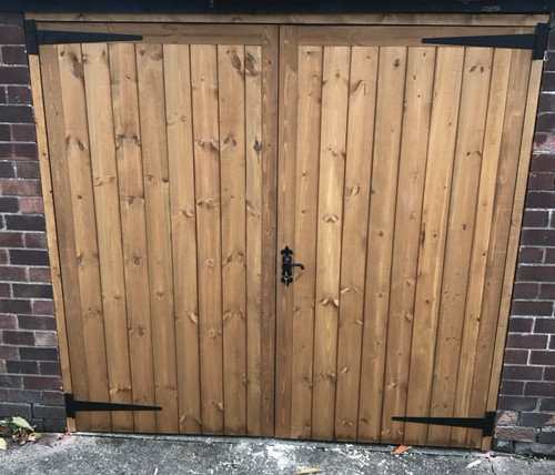 Wooden garage doors frame - wooden,