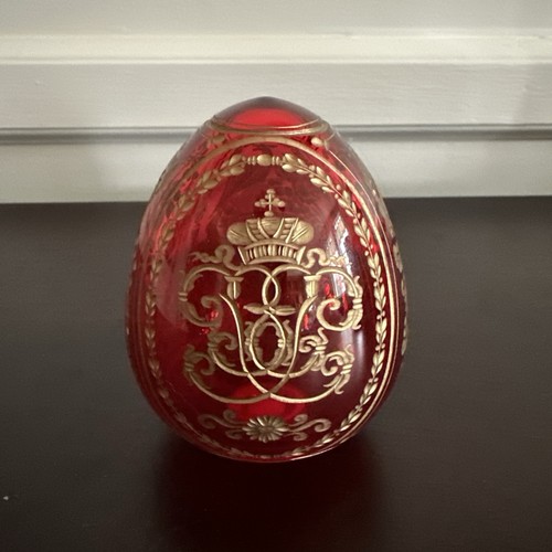 Faberge egg ruby red etched - faberge,