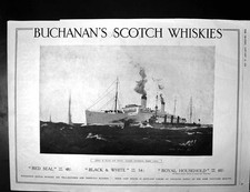 Antique Old Print Buchanans Scotch Whisky Black White Allenburys Foods 1915