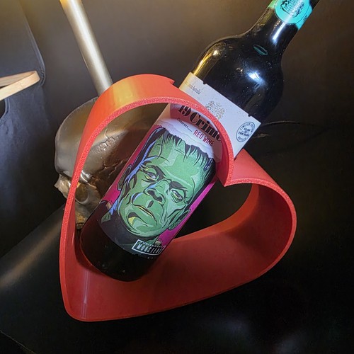 Love heart wine bottle holder - wine,