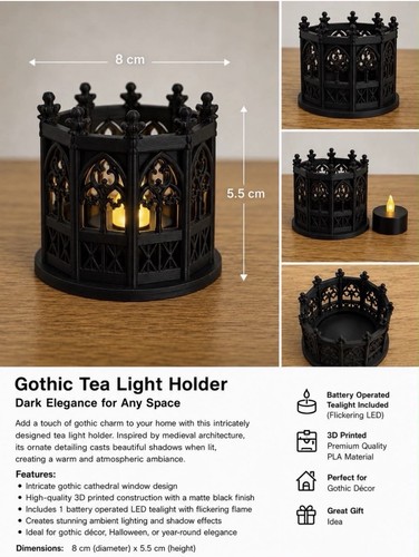 Gothic tea light holder - gothic,