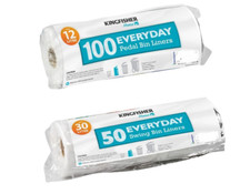 Pedal bin liners white - 12, and