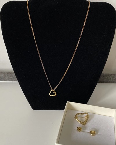 Retro love heart gold tone - gold,