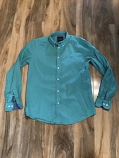 Crew Clothing Co M Mens Green Long Sleeved Shirt 