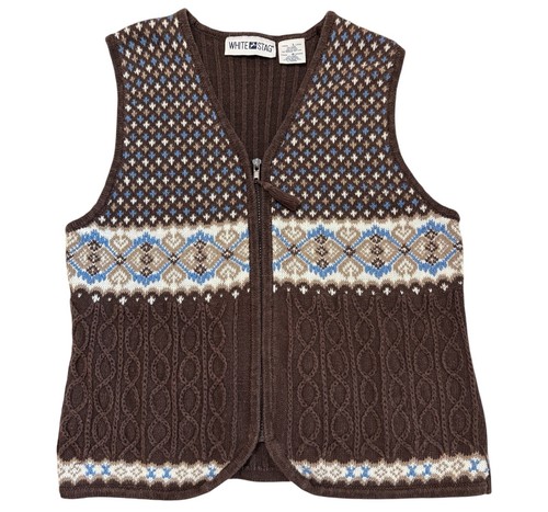 White stag sweater vest - sweater, womens