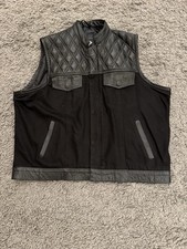 Leather / Denim biker vest /