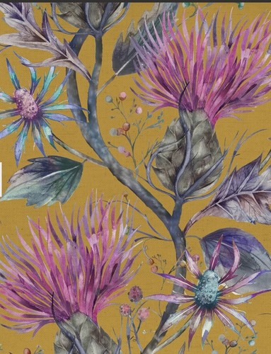 Thistle curtain fabric - thistle,