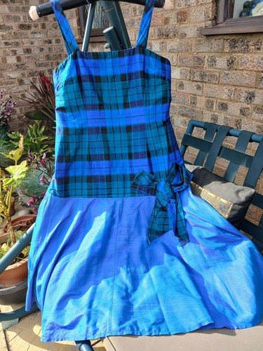 Vintage silk sundress - silk, blue