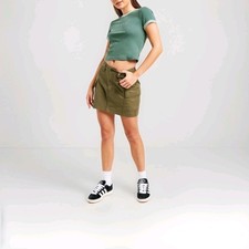 New Levis Cargo Mini Skirt Olive Night Green RRP£50 Cotton Short Levi's 27 28 30