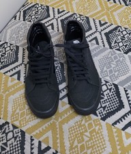 VGC Womens Mens Vans Old Skool Sk8-Hi Canvas Shoes Trainers Size 7 EU 40.5