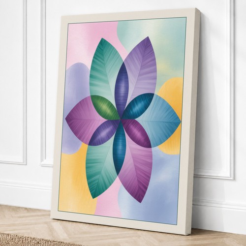 Pastel petal bloom geometric - pastel,