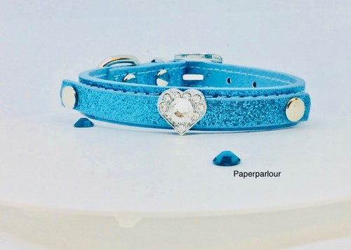 Puppy dog heart collar glitter