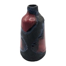 Vintage West Germany Pottery Fat Lava Roth Vase Red Black