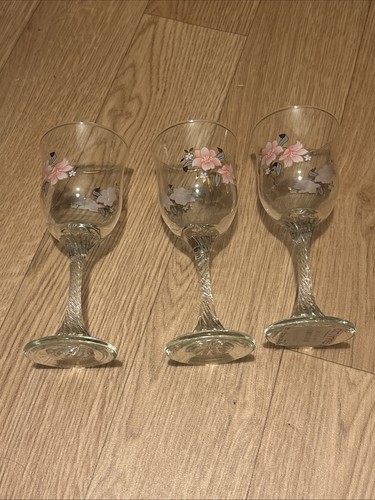 Floral drinks glasses - 3x,
