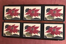 Pimpernel  Placemats - Poinsettia - 12 inch by 9 inch Quality Table Mats - Boxed