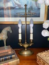 RARE LAURA ASHLEY Double Brass Table Lamp Corinthian Column Desk Light Antique S
