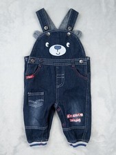 Lee Cooper 12M Dungarees Blue Baby Boy Bear London Denim Navy Fun