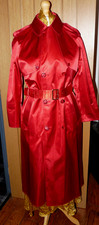 rare shiny red satin & black rubber mackintosh Weather Vain raincoat