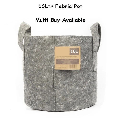 Fabric pot 16l grey grow - fabric, bags