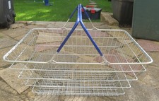 Wire Shopping Basket Supermarket Prop/Log or Wood Fireplace Basket Black Handles