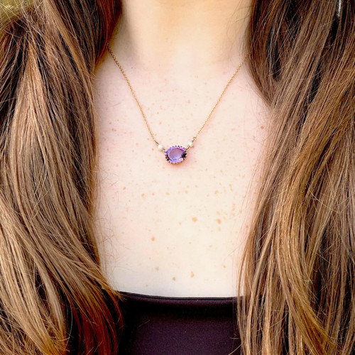 Edwardian 9ct gold - amethyst, &