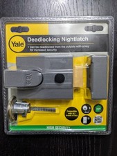 Yale Grey Brass effect 60mm Deadlock Night latch