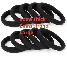 EXTRA THICK STRONG LARGE Black JERSEY Snag Free Hair Ties Elastics Bobbles  UK