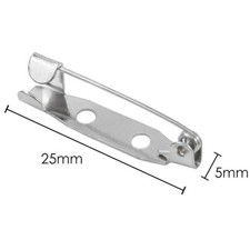 25mm Silver Brooch Bar Backs
