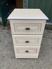 Vintage Retro Courts Cream Bedside Cabinet Unit Table Chest 3 Drawers