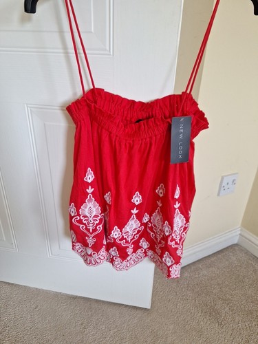 Newl look embroidered hem red - hem,