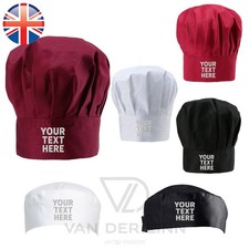 Personalised Embroidered Chef Hat Skull Chef Cap Restaurant Cafe Hotel Work Hat